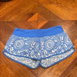 Lululemon floral print athletic shorts